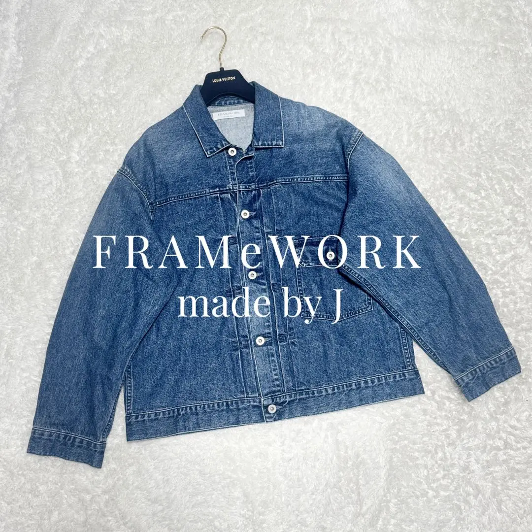 みんみん　FRAMeWORK　24ss デニムジャケット ブルー 36 2025年最新】FRAMeWORK カラー：ブルー Gジャン・デニム