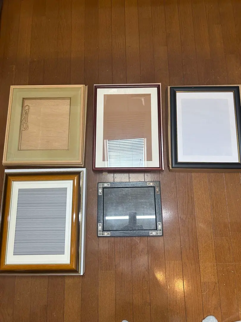 Thumbnail of New, unused, with outer box, shikishi board frame, wooden picture frame, set of 5
