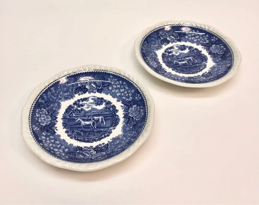 アダムスADAMSブルーバタフライ青花 皿 3枚セット プレート