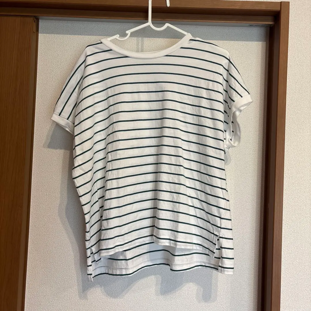 美品 Samantha Mos2 條紋 短袖T恤 白色/綠色 的縮圖