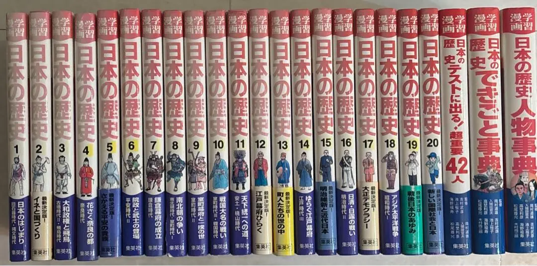 日本の歴史23巻+人物辞典、できごと事典、テストに出る超重要人物４２人　集英社版 集英社 コンパクト版 学習まんが 日本の歴史 試験に役立つ! 超