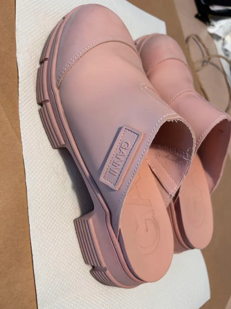 GANNI ラバーミュール GANNI ガニー ラバーミュール クロッグサンダル ピンク 24cm