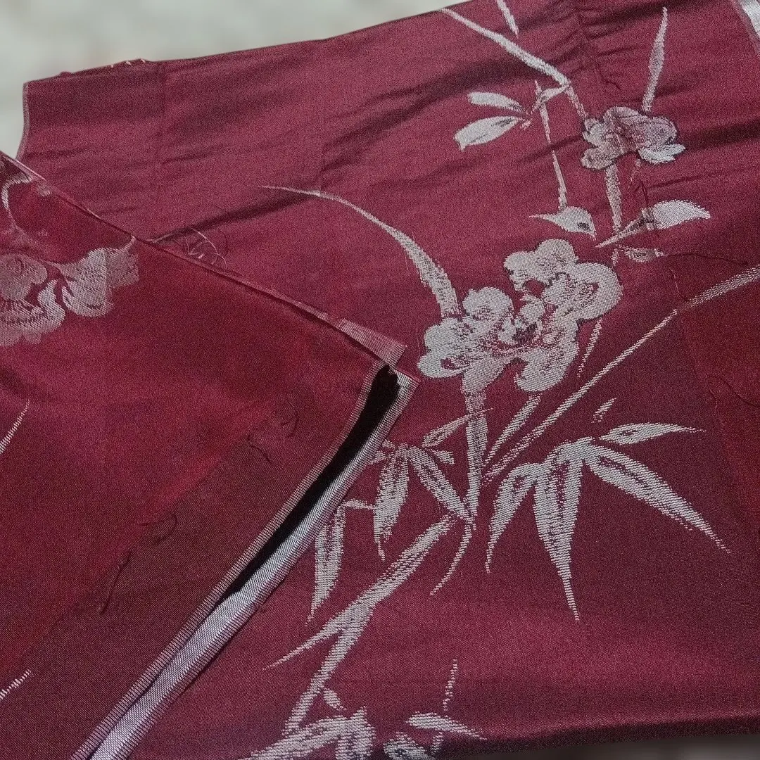 Thumbnail of Deconstructed kimono fabric... wine red