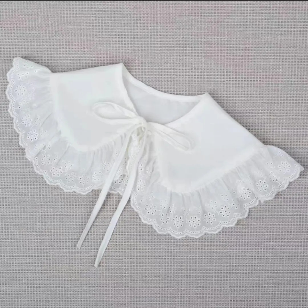 【花朵蕾絲假領★象牙白】白色 森女系 芭蕾核心 仙女蘿莉塔 的縮圖