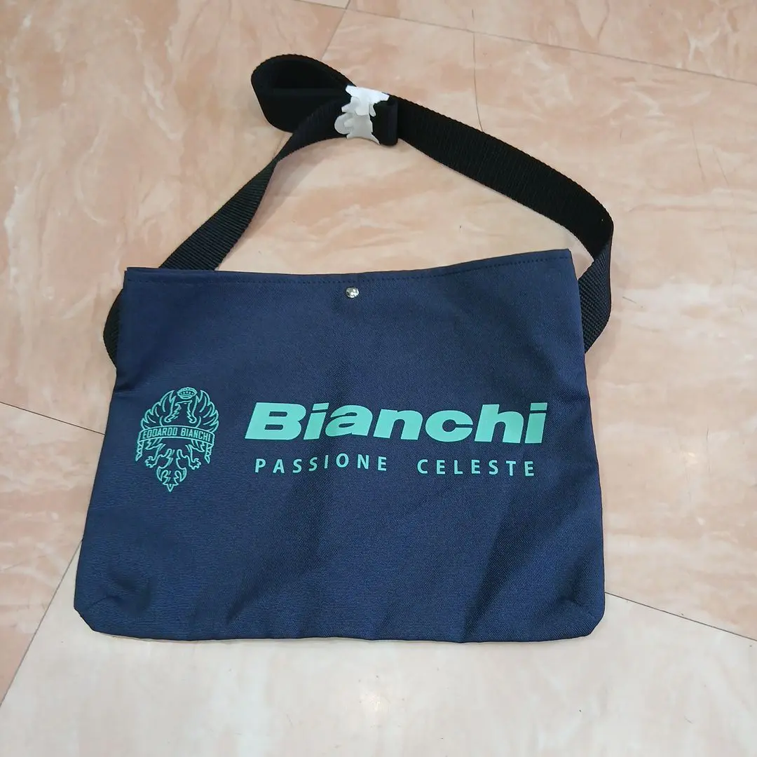 Bianchi サコッシュ ショルダーバッグ 帆布 白/ベージュ/チェレステ Bianchi サコッシュ ショルダーバッグ 帆布 白/ベージュ
