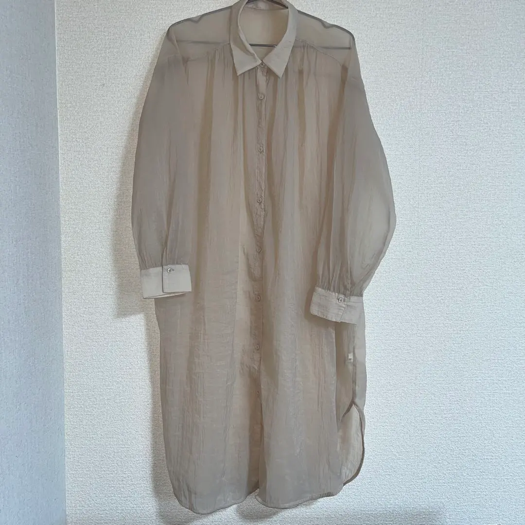 Thumbnail of GU Sheer Shirt One-Piece, Light Beige