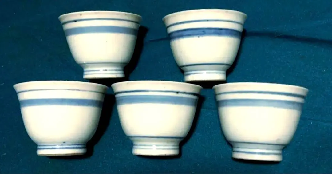 煎茶碗　竹泉　アンティーク煎茶碗　茶道具　５客 初代 篩月庵 三浦竹泉(作) 倣古青華鳳凰鶴図煎茶碗5客 共箱 | 古