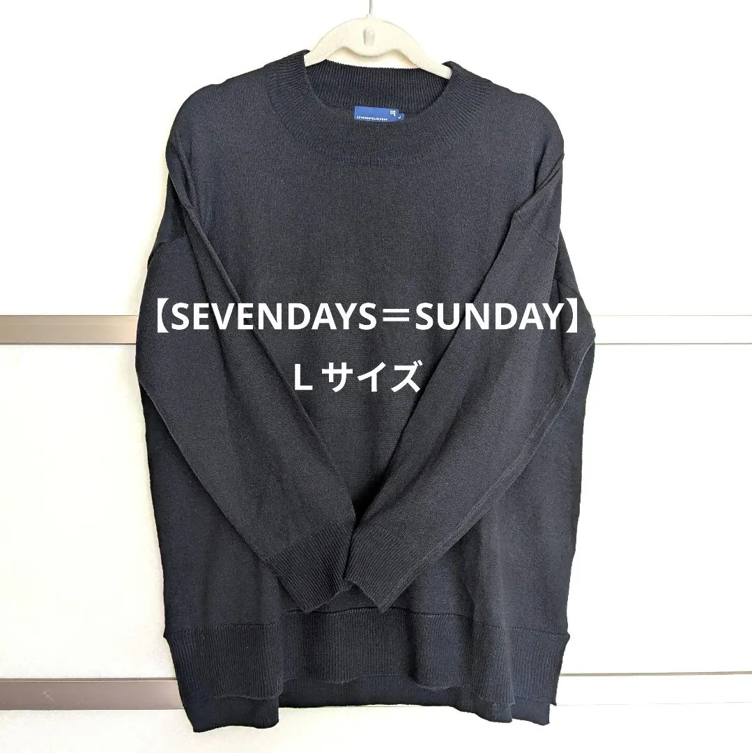 Thumbnail of Ladies' long-sleeved knit top, L, navy blue, 100% acrylic