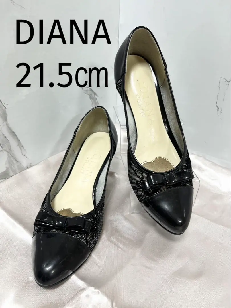 【極美品】ダイアナ ウェルフィット パンプス ウェッジソール 24cm ブラック 靴・バッグのダイアナ通販サイト ｜ ウェッジソール パンプス
