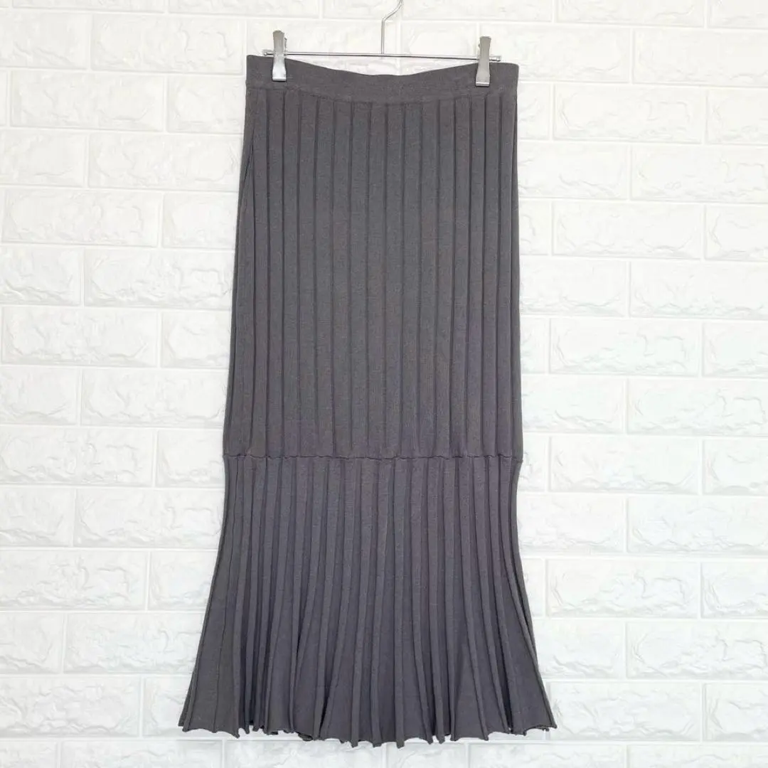Thumbnail of Excellent condition ViS Vis knit skirt ribbed knit lame elastic waist P0850