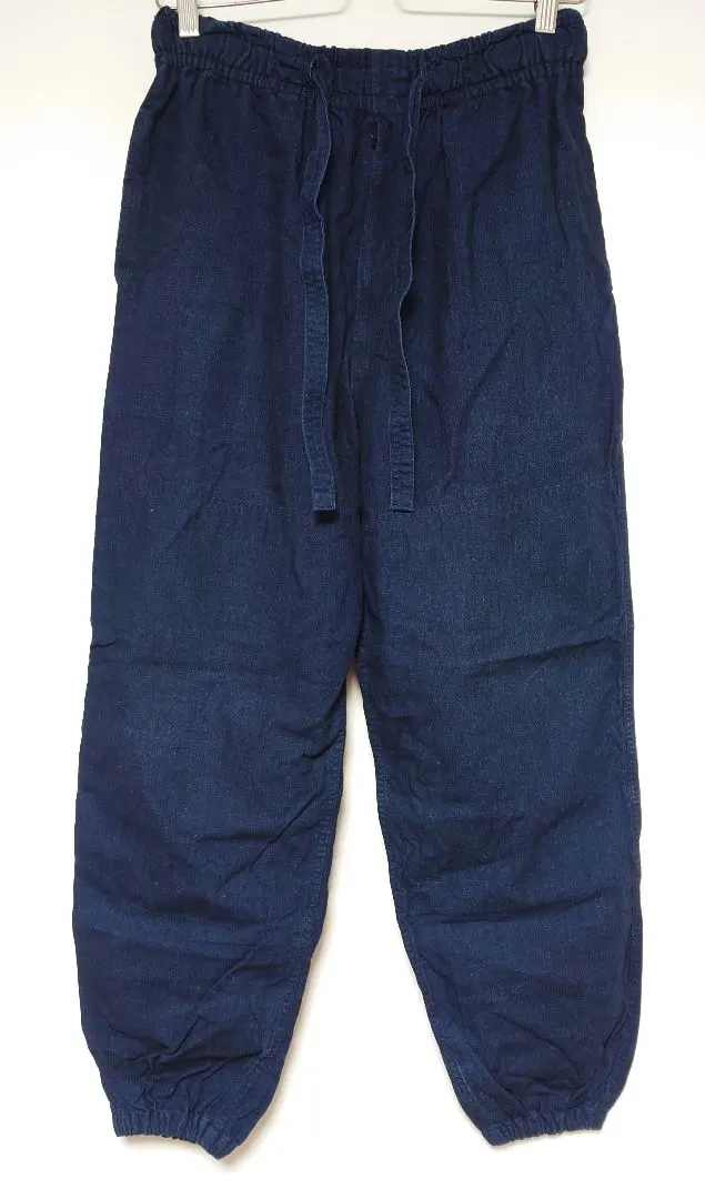 未使用級✨笹倉玄照堂 藍染作務衣 下衣 男女通用 腰部鬆緊帶 尺寸M 的縮圖