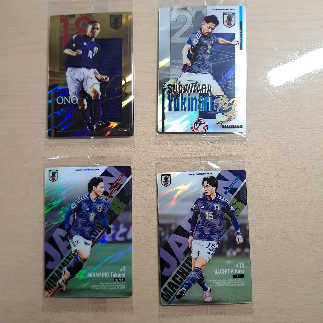 Thumbnail of Shinji Ono, Yukinari Sugawara, Hiroki Machida, Takumi Minamino - Autograph Cards etc. - Japan National Soccer Team