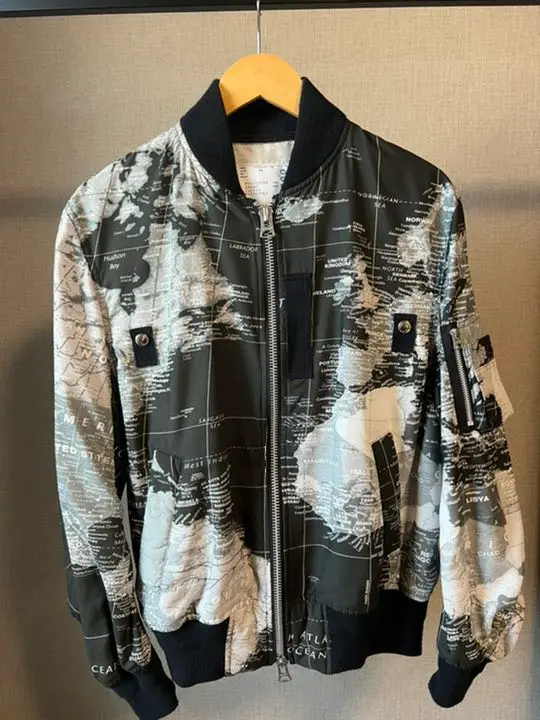 sacai ワールドマップブルゾン サイズ1 新品 カートコバーン