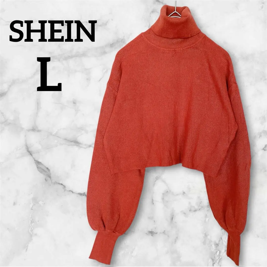 Thumbnail of Excellent Condition ✨ SHEIN Sweater Knit Brick Red Turtleneck Cropped