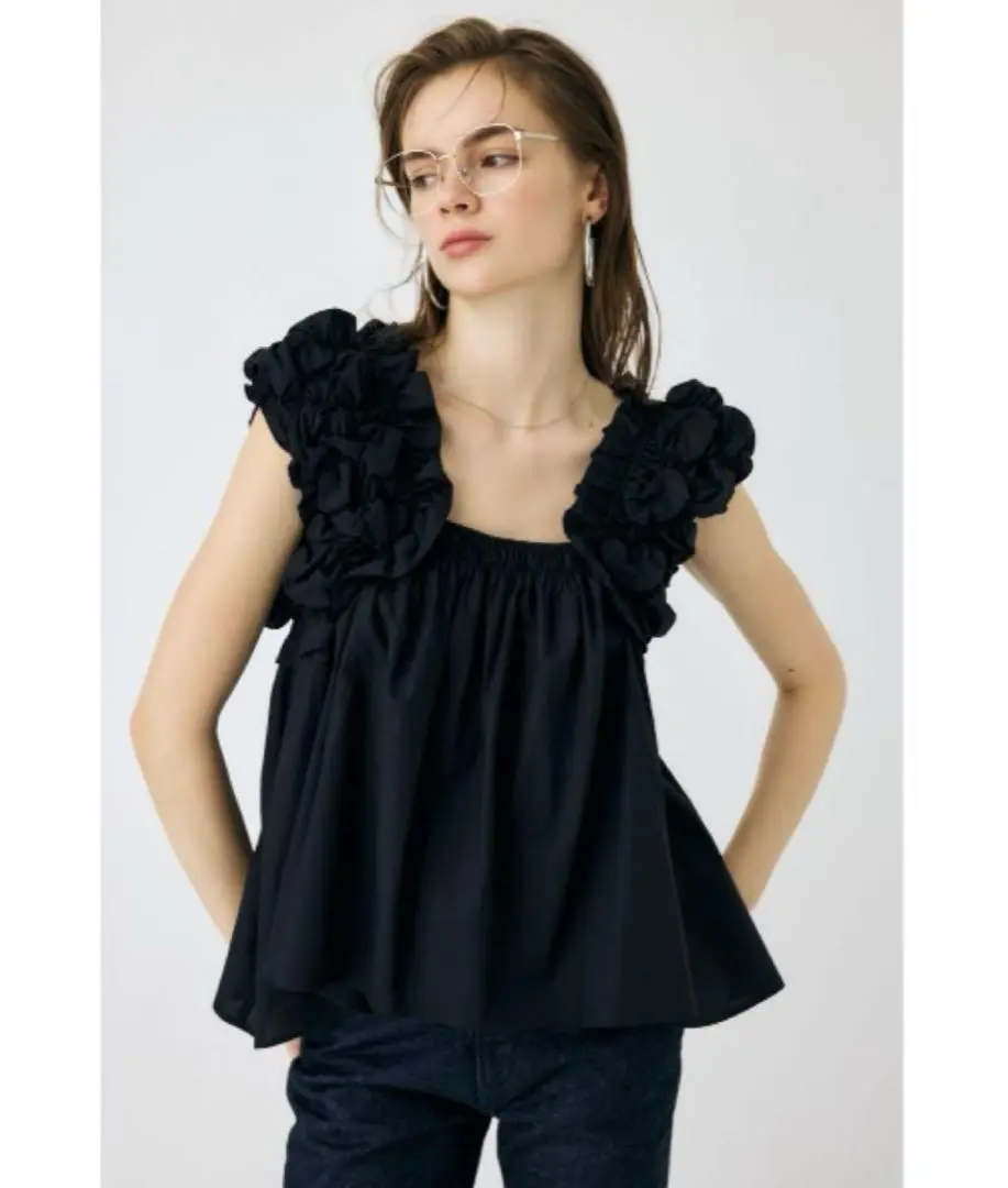 moussy ショルダーフリルブラウス　ホワイト SHOULDER FRILLS トップス（シャツ/ブラウス）｜MOUSSY