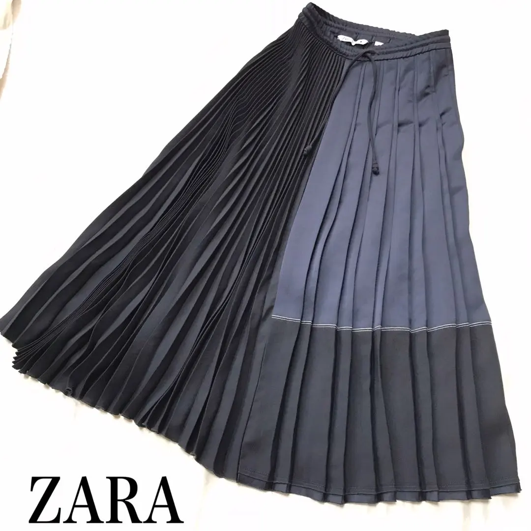 Thumbnail of ZARA Satin Pleated Long Skirt Pleated Skirt
