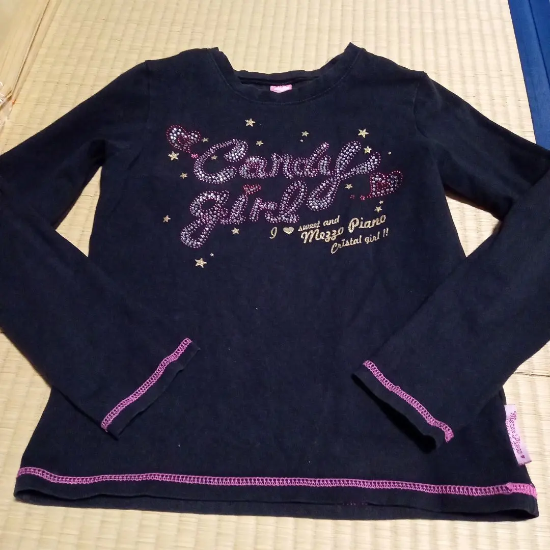 Thumbnail of Mezzo Piano black long-sleeved T-shirt with stone embellishments