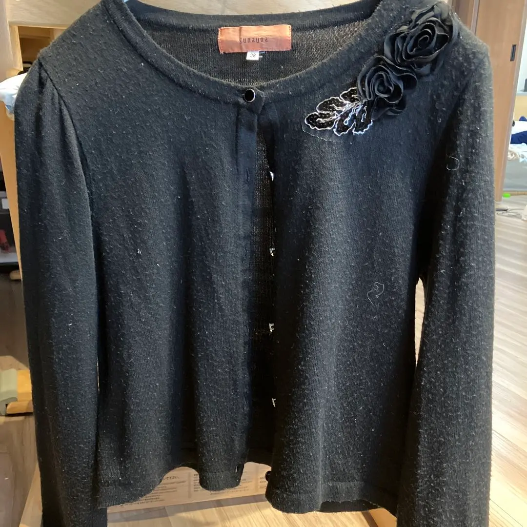 Thumbnail of SUNAUNA Black Cardigan Long Sleeve Flower