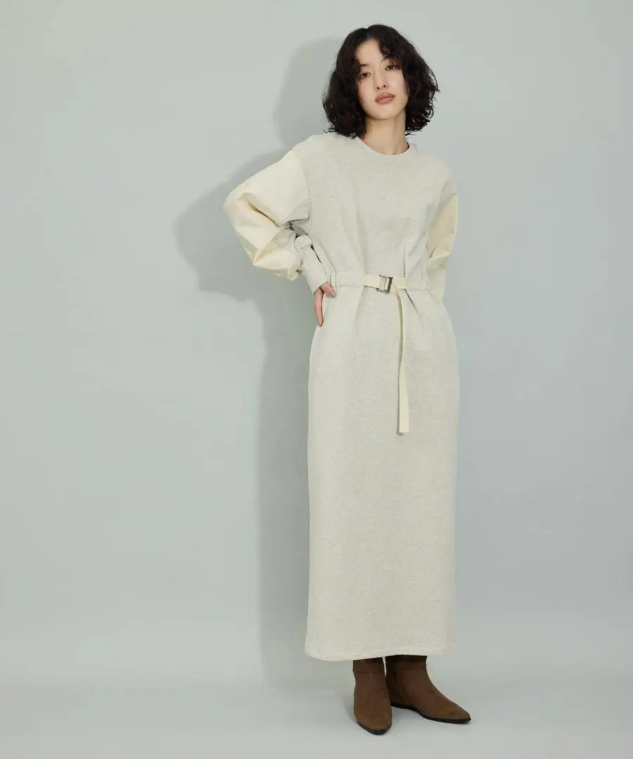 Thumbnail of Adam et Rope [Sustainable, Washable] Sweat Combo Belted Dress