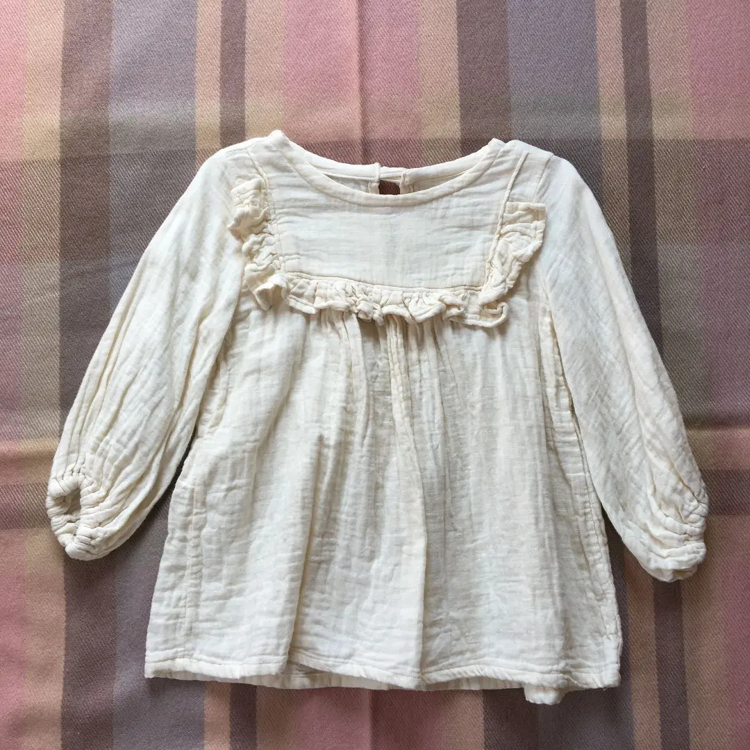 Thumbnail of Soft Double Gauze Frill Blouse 90cm~