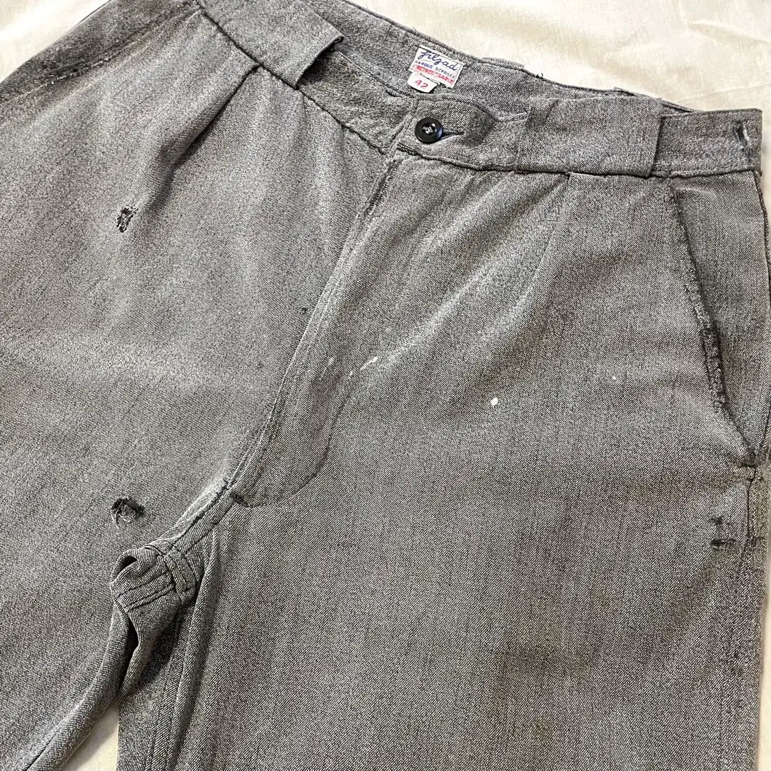 超希少！スペシャルヴィンテージ！50s ブラックシャンブレーパンツ　新品未使用 40s~50s Vintage Black Chambray Work Pants 黒 W31×L30