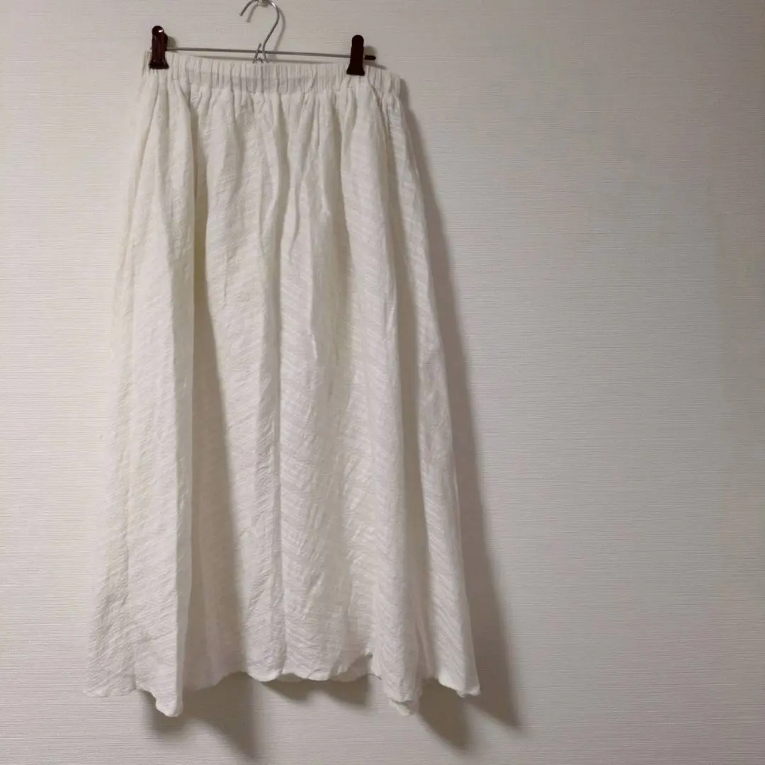 Thumbnail of Merlot Women's Gathered Skirt White Flare Skirt