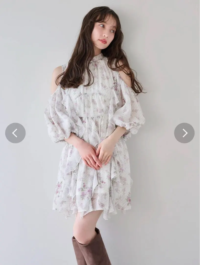 Thumbnail of One-Shoulder Ruffle Mini Dress