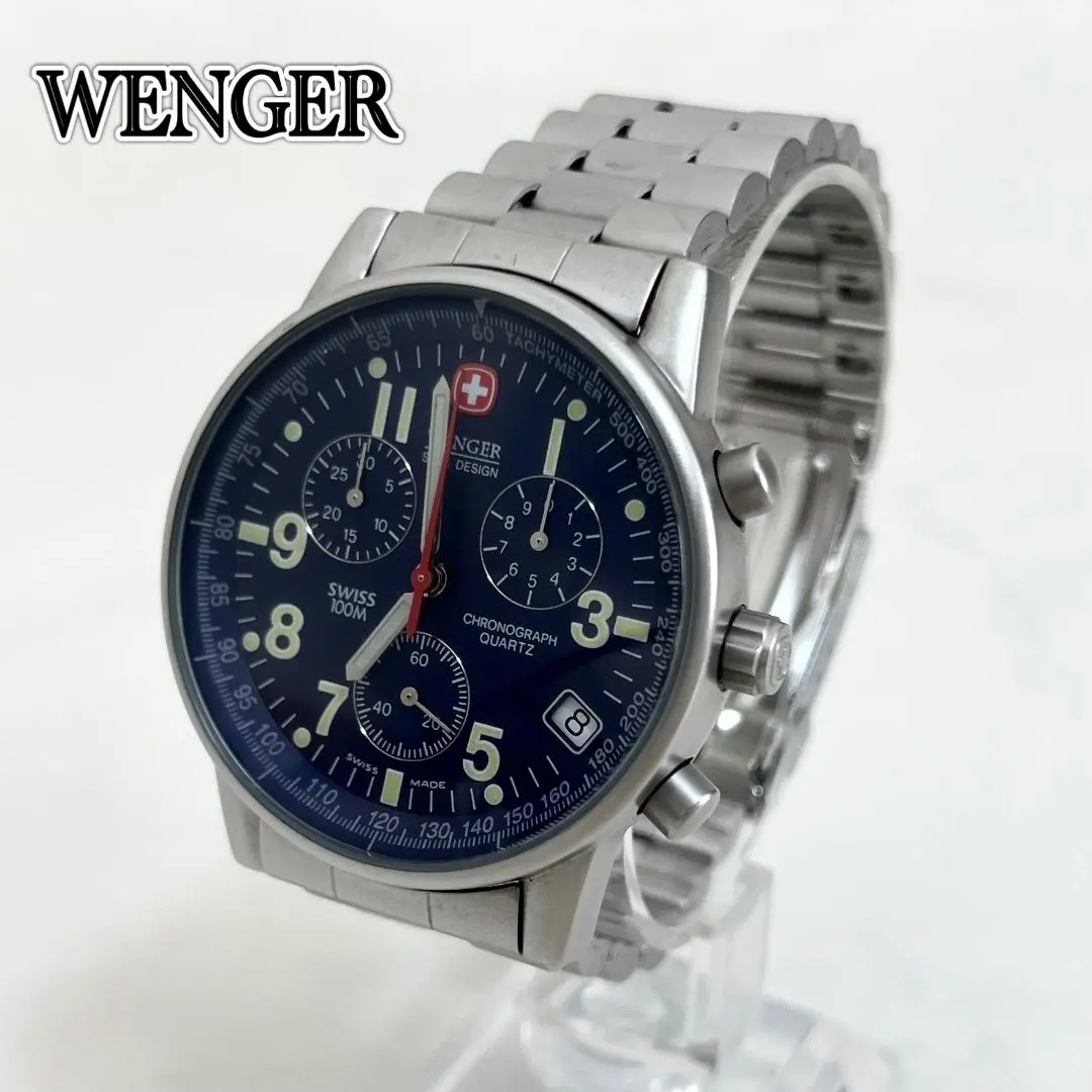 WENGER クロノグラフ 536 0765 100m防水 WENGER コマンドクロノグラフ 536.0765 青島モデル【ジャンク