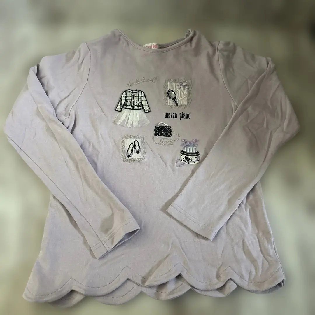 Thumbnail of Mezzo Piano long-sleeved cut-and-sew top, size 140