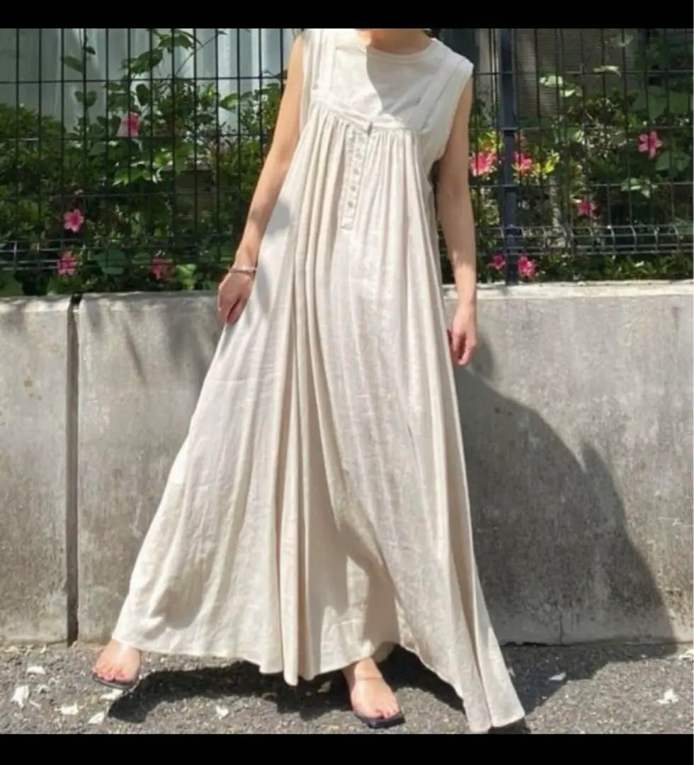 美品 CREDONA ワンピース キャミワンピース リバーシブル 花柄 黒 F