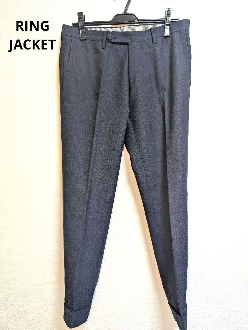 新品未使用RING JACKET ワンプリーツスラックス チャコールグレー 46 スーパー110's ネイビースーツ | RING JACKET MEISTER ONLINE STORE