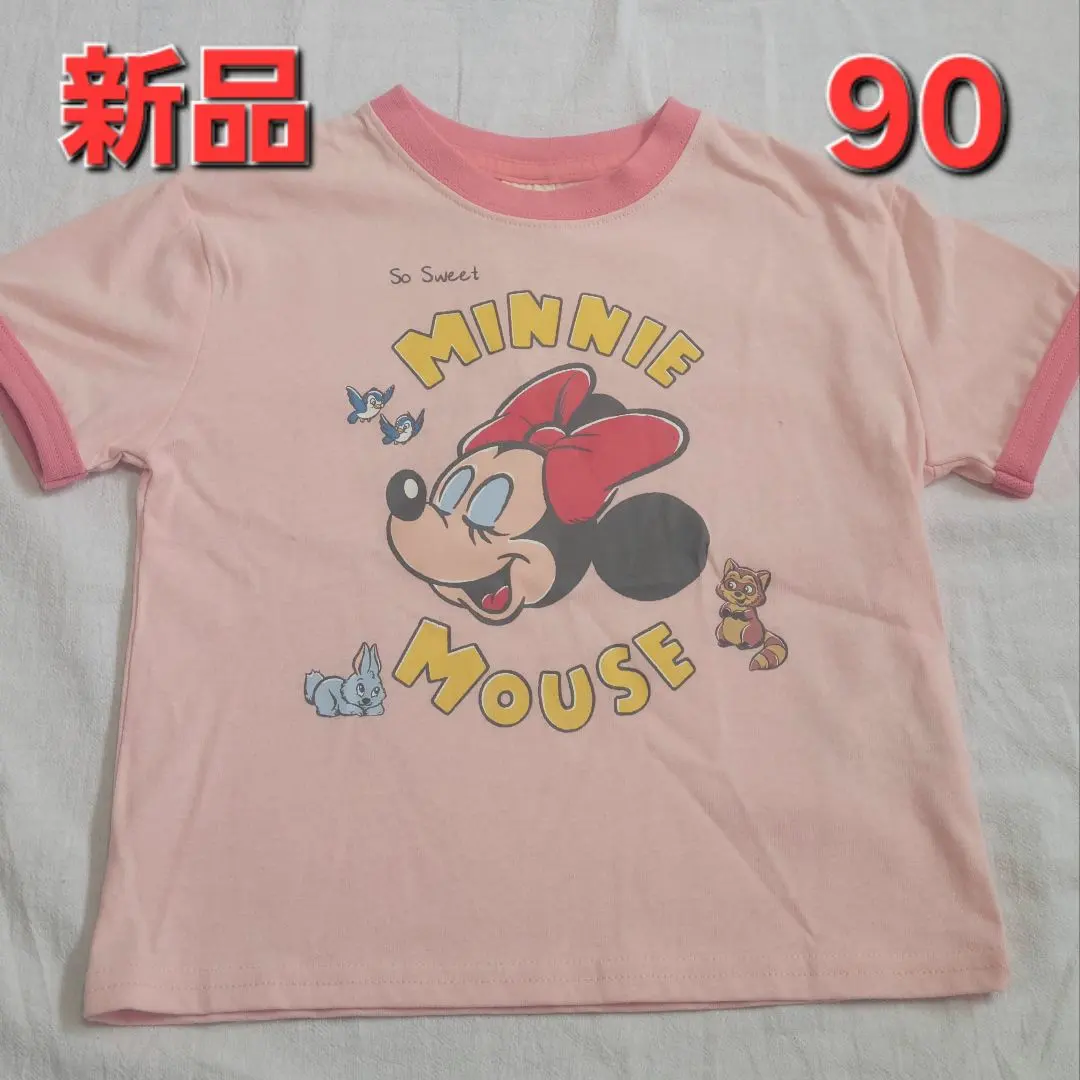Thumbnail of New, Unused, Litsea, Short Sleeve, 90cm, T-shirt, Minnie, Pink, Girl, Retro
