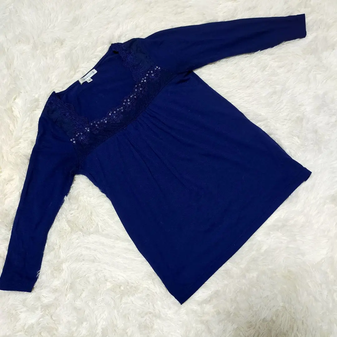 Thumbnail of KLEIN PLUS Cran Plus Navy Embroidered Top, Size 38, Lightweight