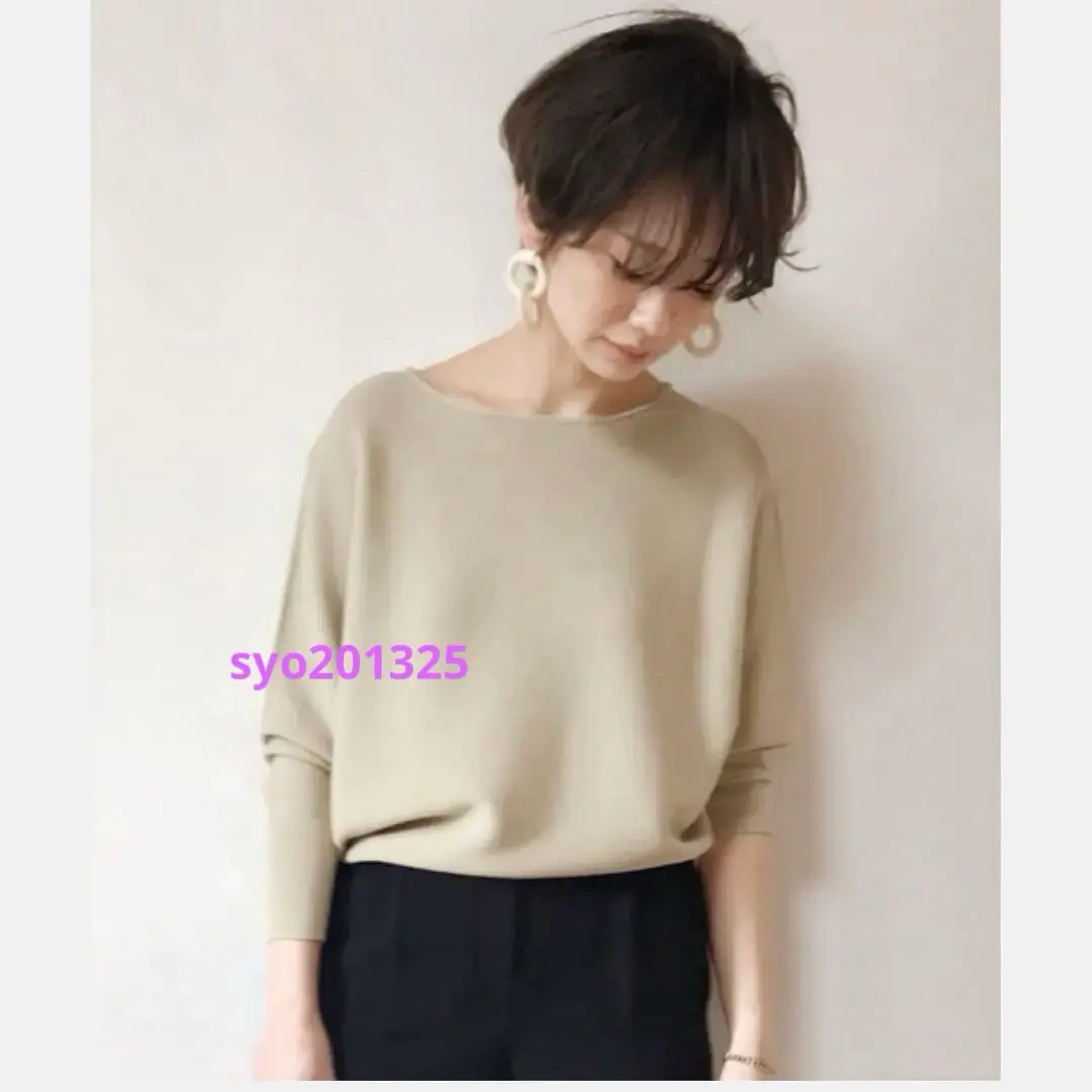 ほぼ未使用✨スピックアンドスパン 23SS ボートネックニュアンスプルオーバー 追加》ボートネックニュアンスプルオーバー（ニット／セーター
