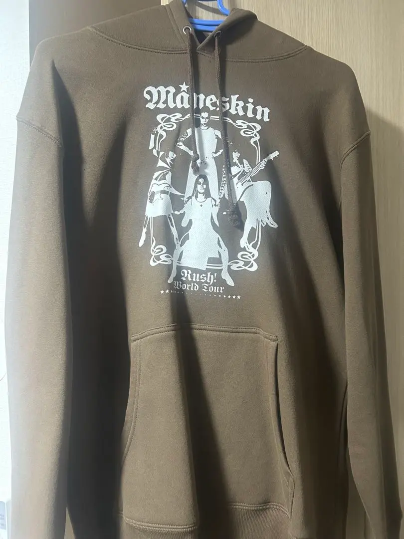 マネスキン rush! グッズ パーカー XL フーディー maneskin Måneskin | RUSH! Faces & Red Starz ☆ Grey Hoodie | Official