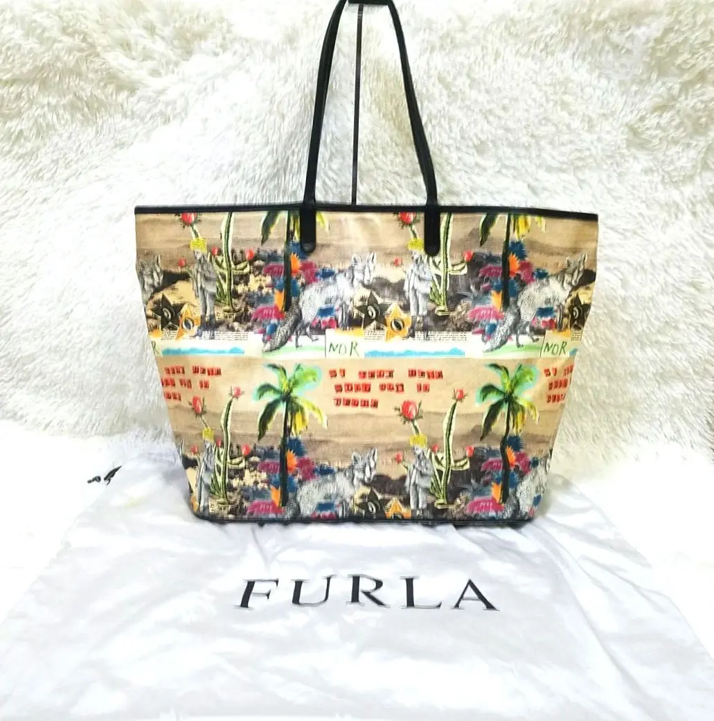 【稀少】FURLA フルラ　タレントハブ　トートバッグ　コーティングキャンバス 稀少】FURLA フルラ タレントハブ トートバッグ コーティング