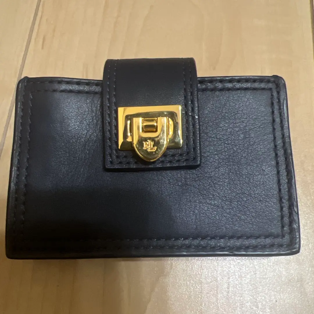 Ralph Laurenカードケース【美品　人気の黒】 カーフレザー IDパス/カードケース（パスケース）｜POLO RALPH