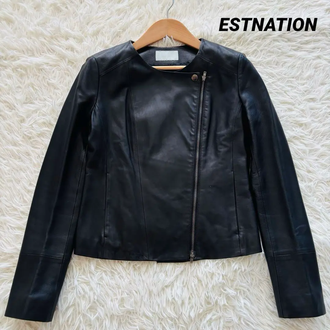 未使用級 ESTNATION エストネーション ラムレザージャケット 38 M 2025年最新】Estnation エストネーション ラムレザージャケット