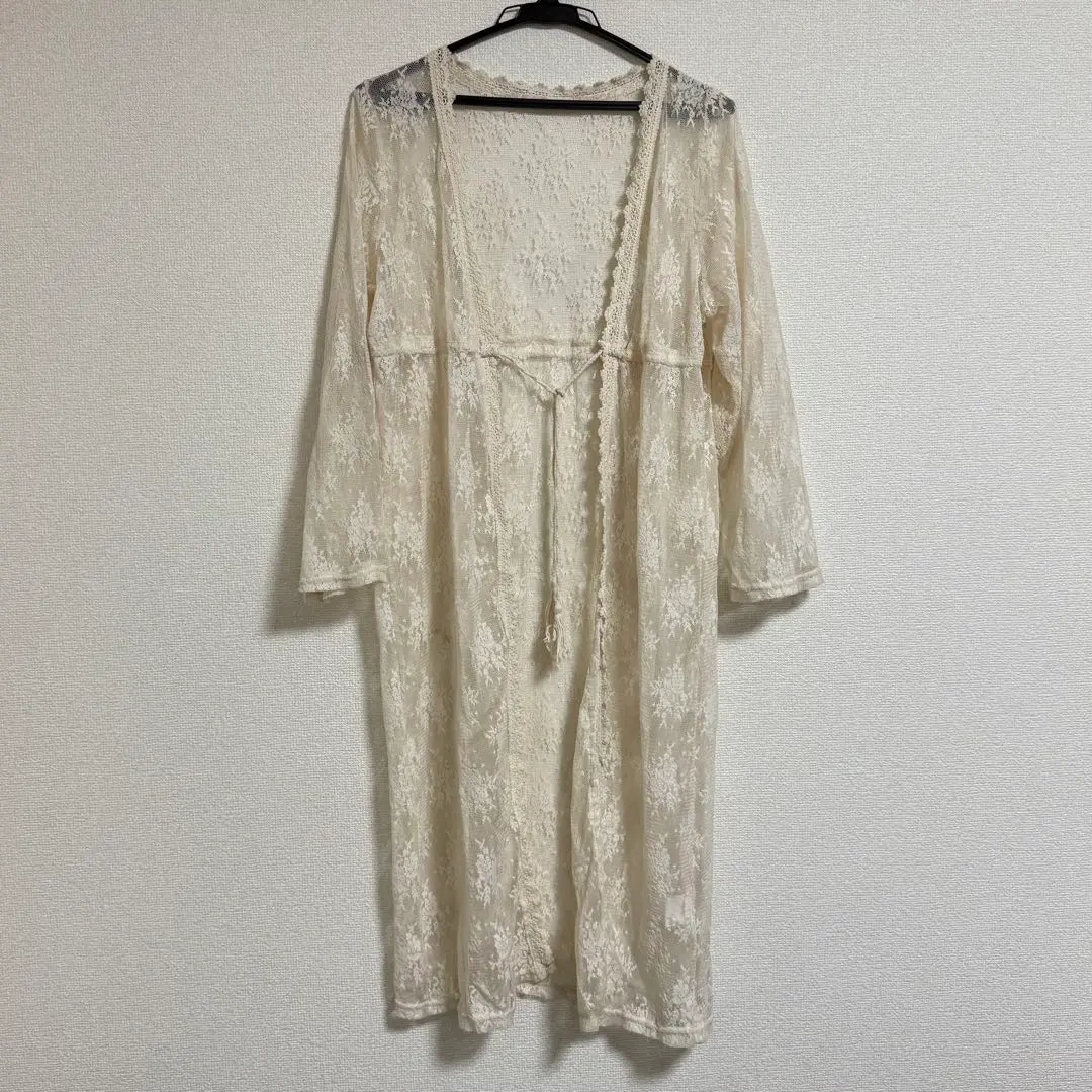 Thumbnail of RETRO GIRL ♡ Ivory Lace Long Cardigan