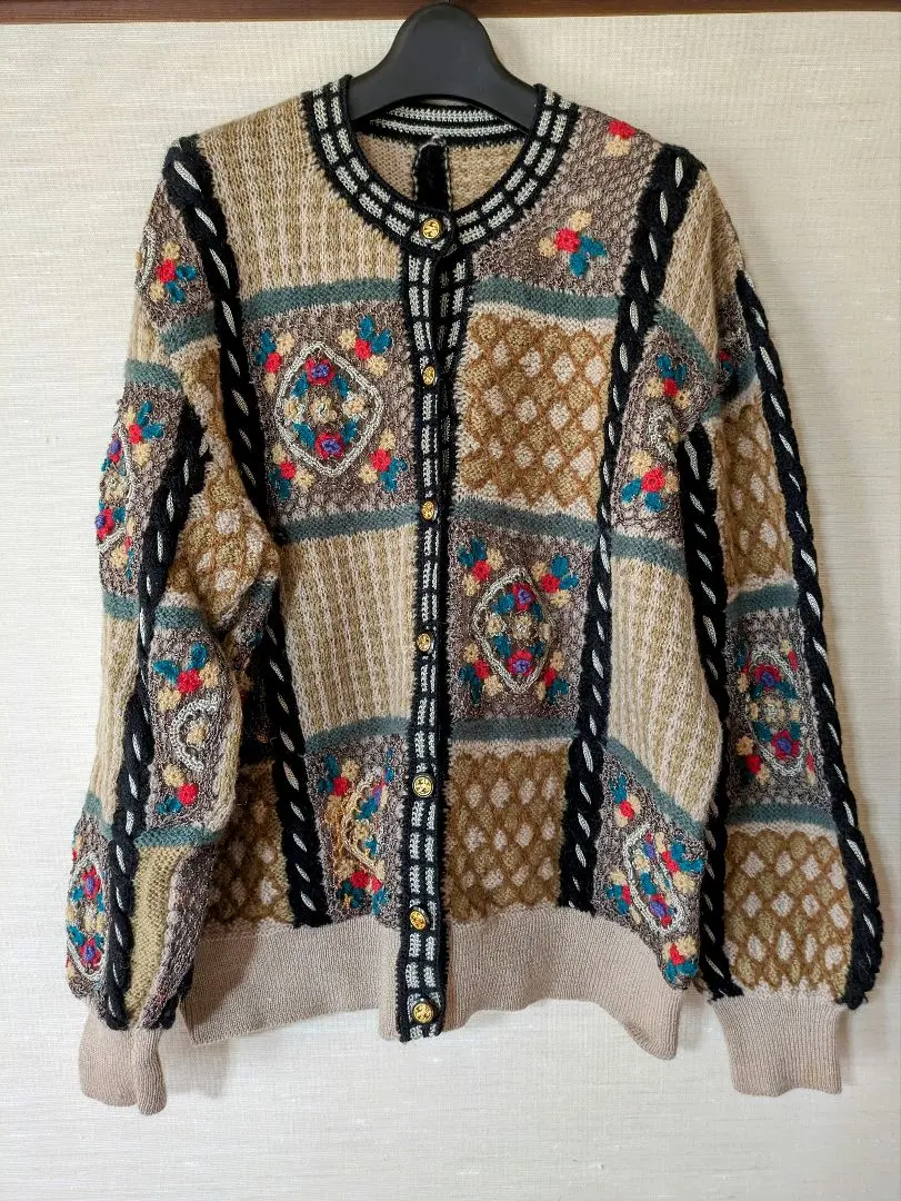 手編み風針織衫 L 尺寸 的縮圖