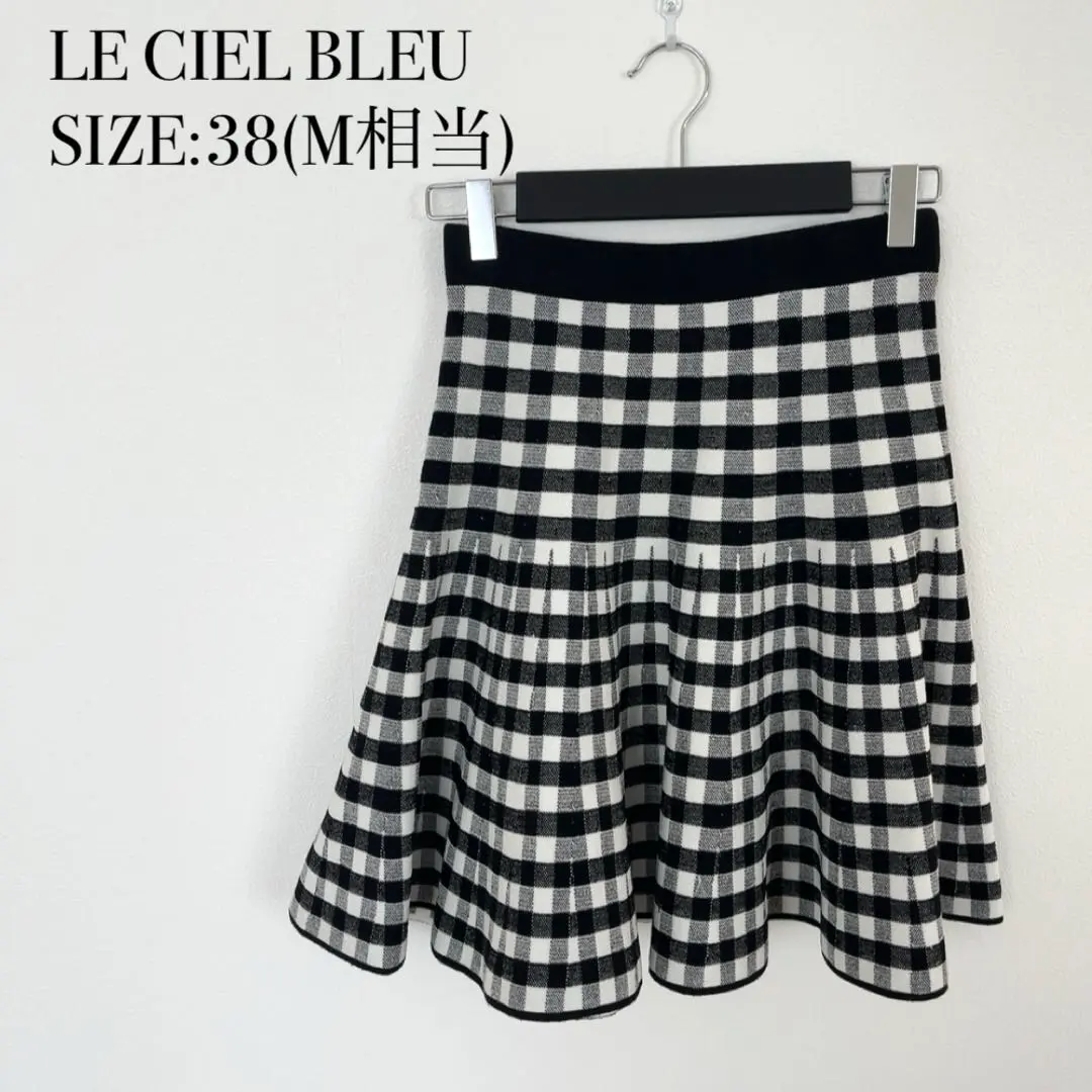 Thumbnail of LE CIEL BLEU Flare Skirt M Mini Gingham Check Simple