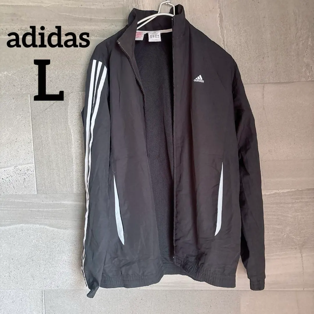 Thumbnail of adidas 【L】 Black Nylon Jersey Jacket Adidas