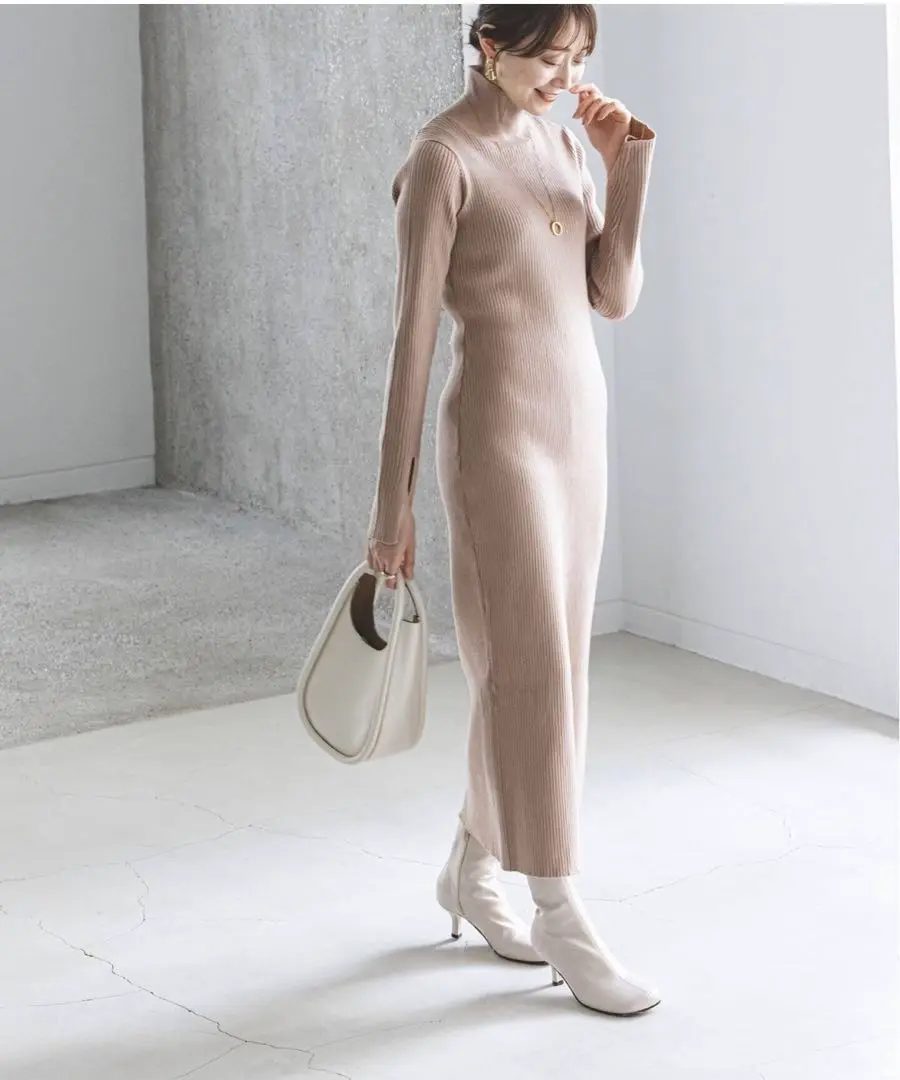 美品NOBLEナロータイトスリットニットワンピース S セール】《追加》ナロータイトスリットニットワンピース 2