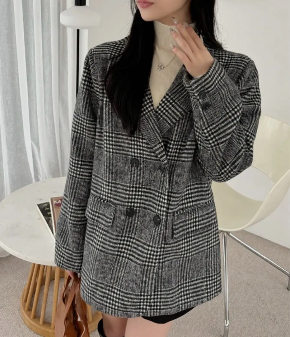 「全新未使用」灰色系西裝外套 M 的縮圖