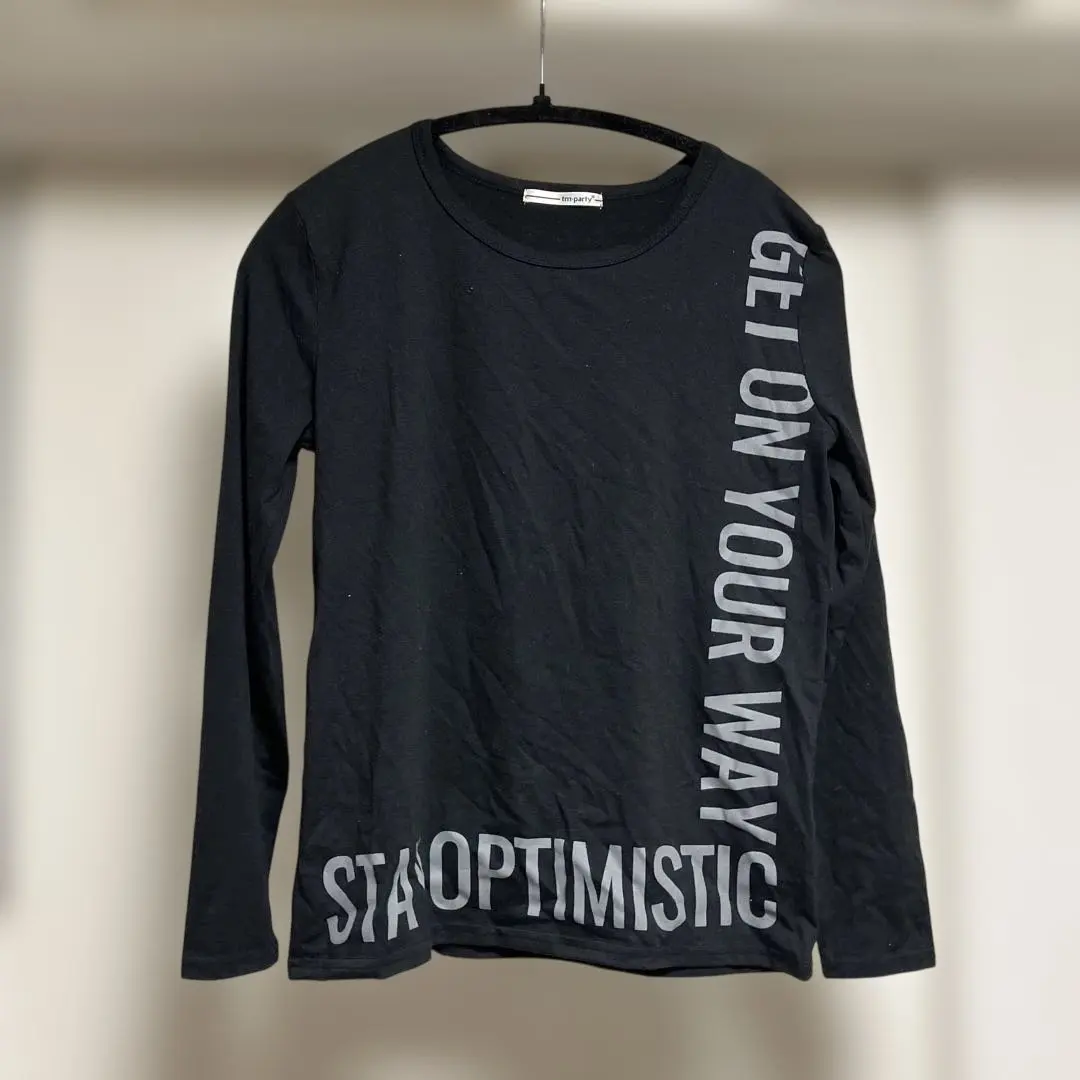 Thumbnail of Black message print long-sleeved T-shirt, size L