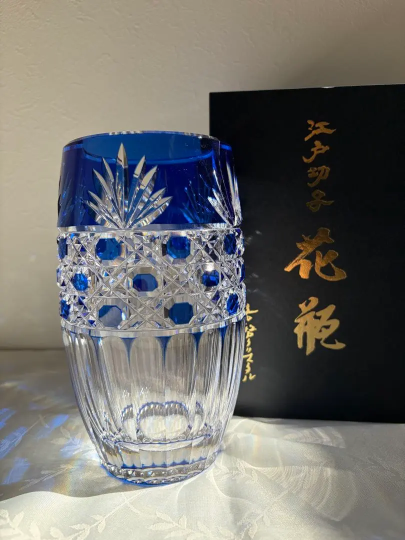 Thumbnail of Edo Kiriko Vase, Blue, Crystal