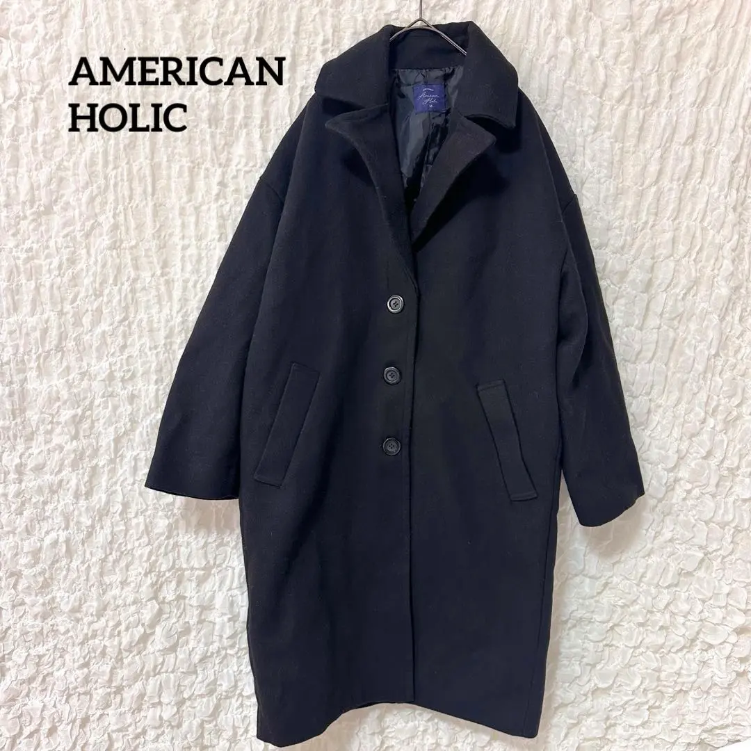 【アメリカンホリック】チェスターコート　シンプル　温かい　アダルティー　上品　M 2025年最新】アメリカンホリック チェスターコートの人気