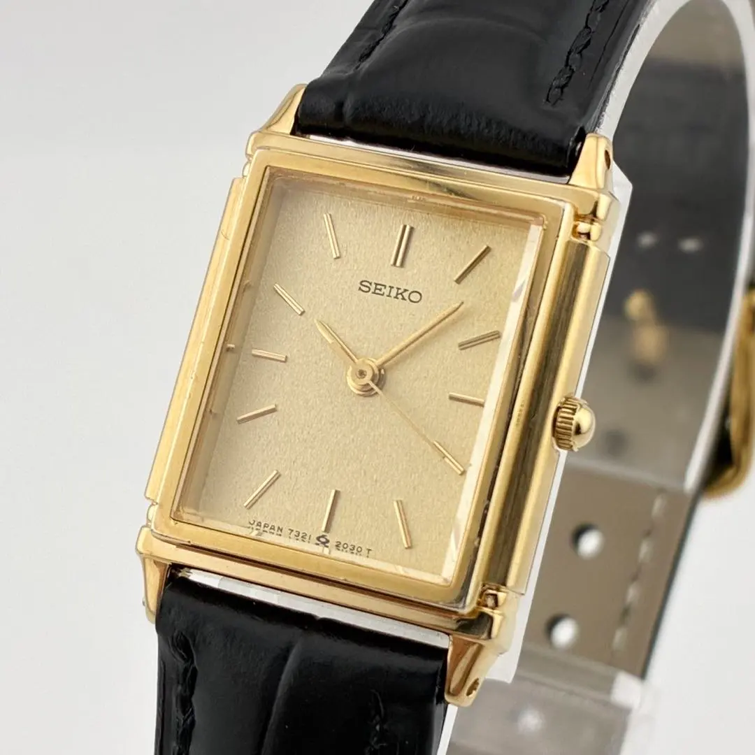 Thumbnail of 【Excellent Condition/Rare/Battery Replaced】SEIKO Watch New Strap Gold Quartz