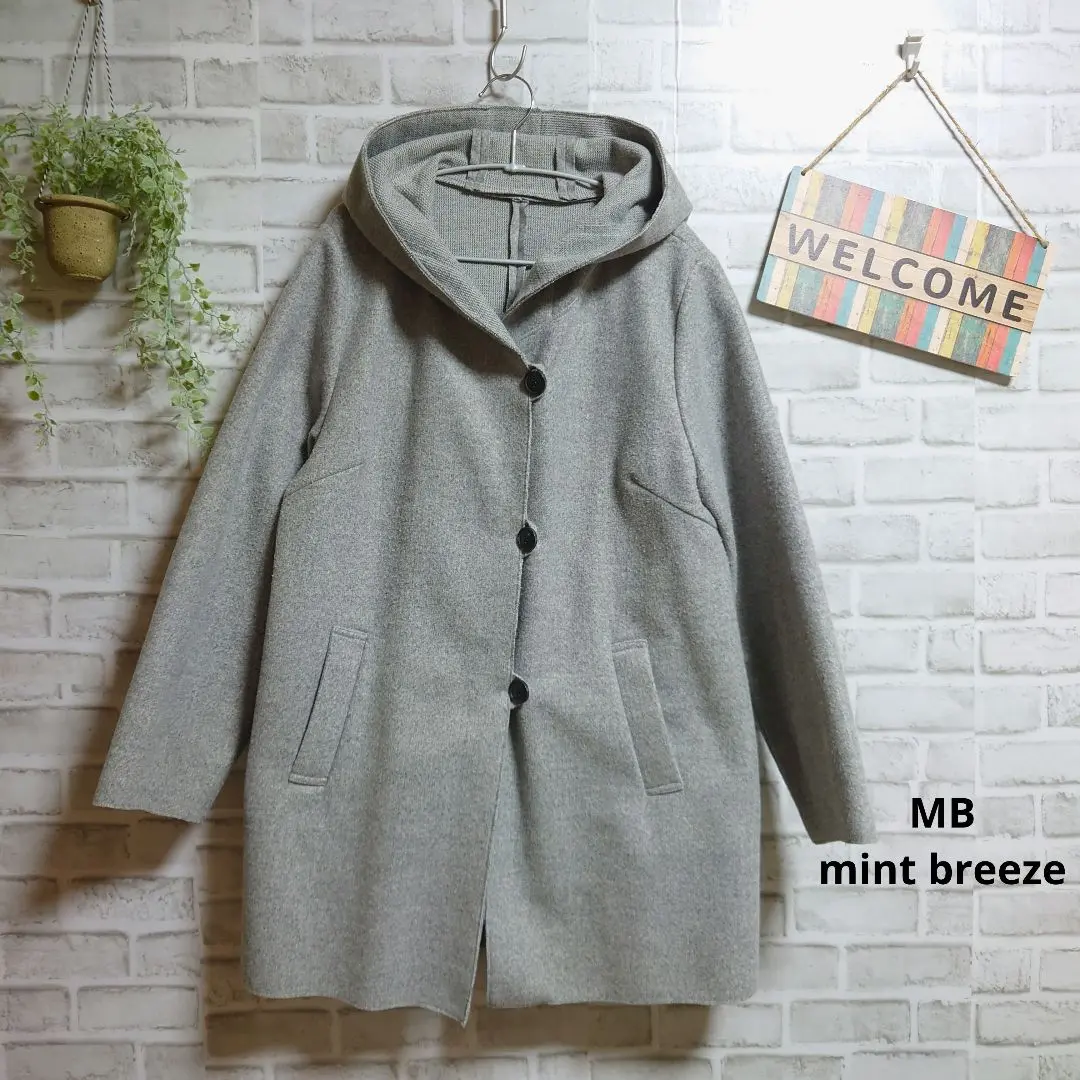 MB mint breeze セール 異素材 切替 メルトン × 中綿コート