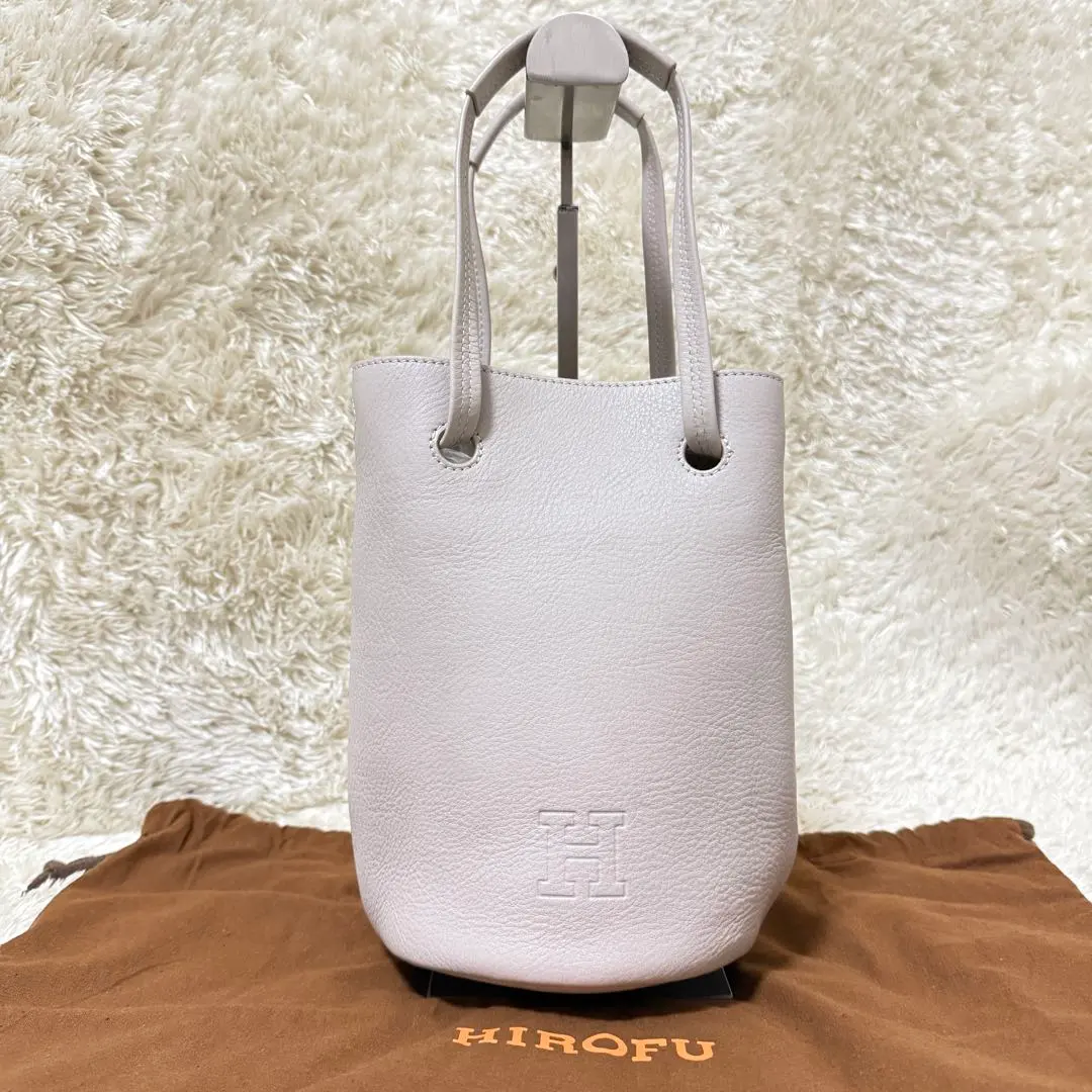 【極美品】ヒロフ プリマ 2way ショルダーバッグ シボ革 グレージュ プリマCMH】2WAY レザーショルダーバッグ M 本革（商品番号：P25